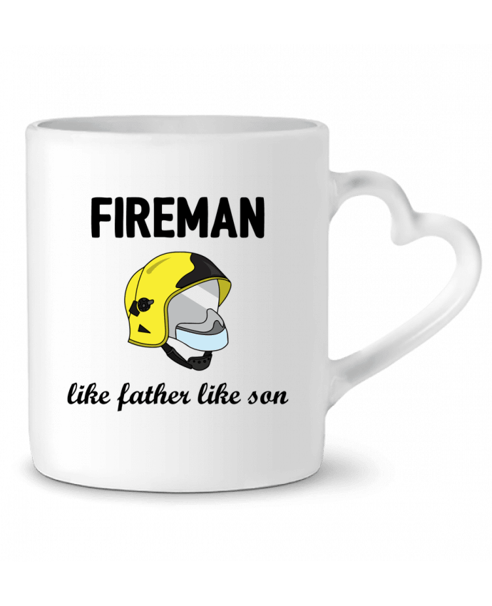 Mug coeur Fireman Like father like son par tunetoo