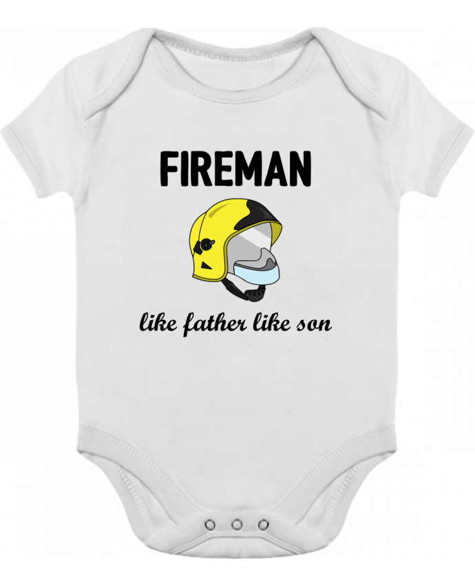 Body bébé manches contrastées Fireman Like father like son par tunetoo