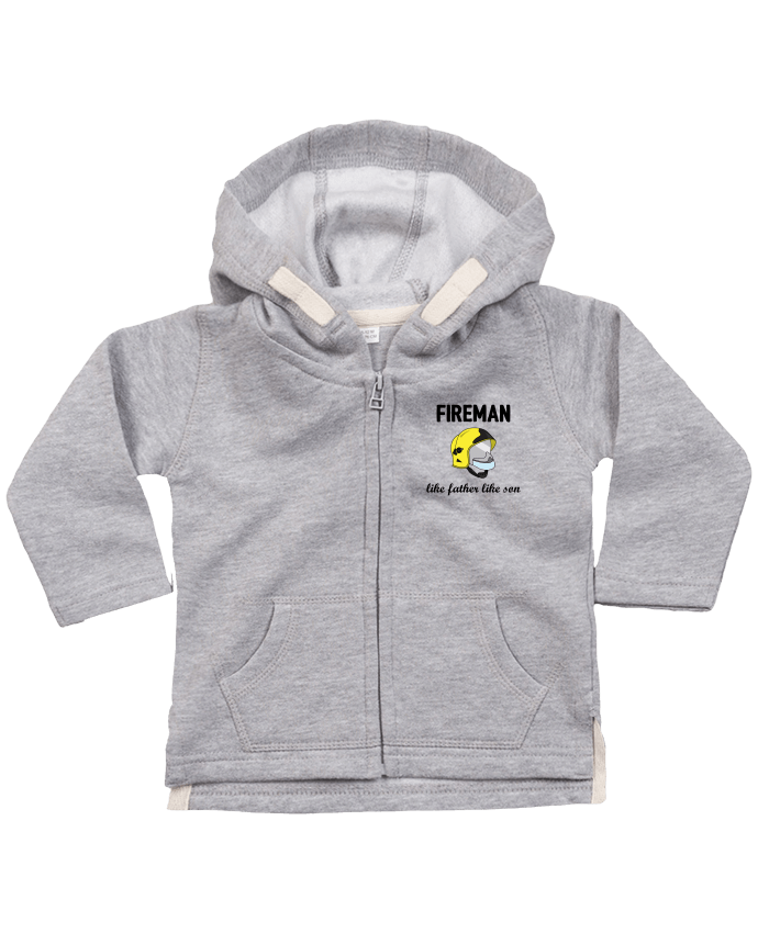 Hoddie with zip for baby Fireman Like father like son by tunetoo