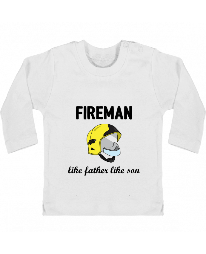 T-shirt bébé Fireman Like father like son manches longues du designer tunetoo