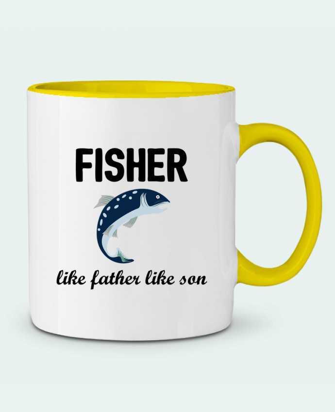 Mug bicolore Fisher Like father like son tunetoo