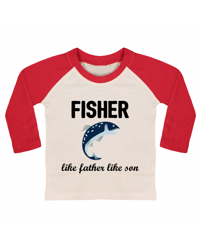 T-shirt baby Baseball long sleeve Fisher Like father like son by tunetoo