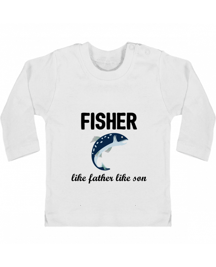 Camiseta Bebé Manga Larga con Botones  Fisher Like father like son manches longues du designer tunetoo