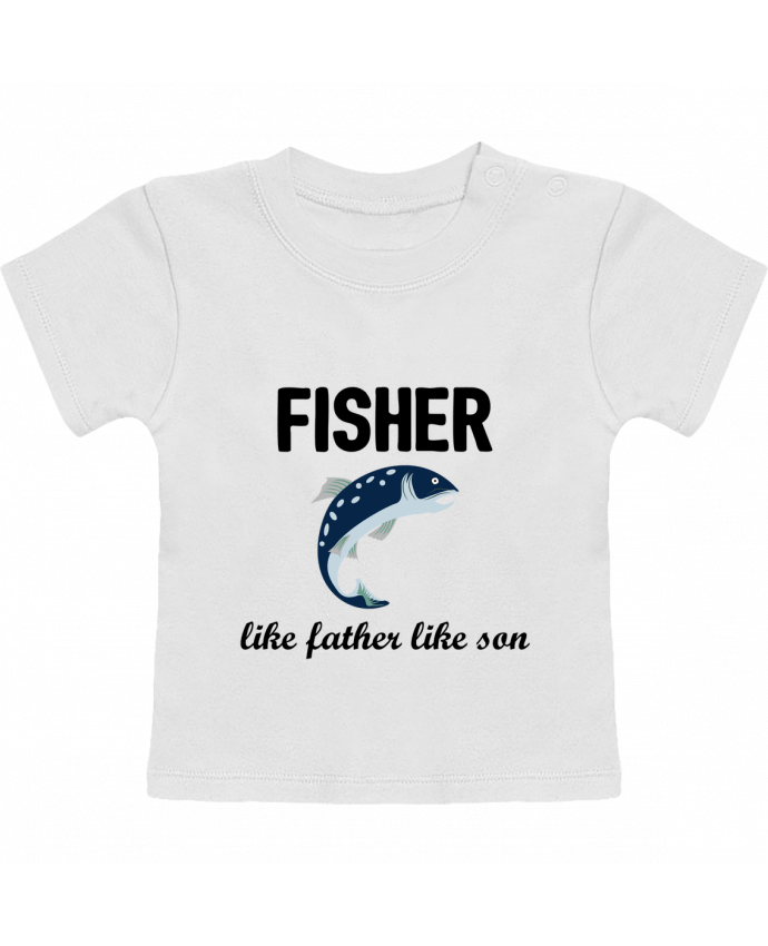 T-shirt bébé Fisher Like father like son manches courtes du designer tunetoo