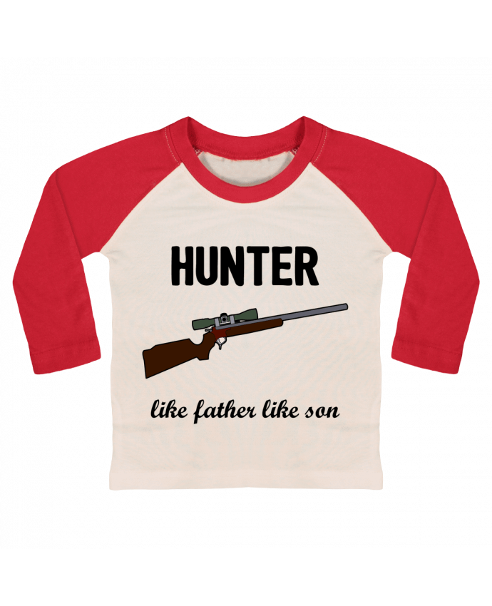 T-shirt baby Baseball long sleeve Hunter Like father like son by tunetoo