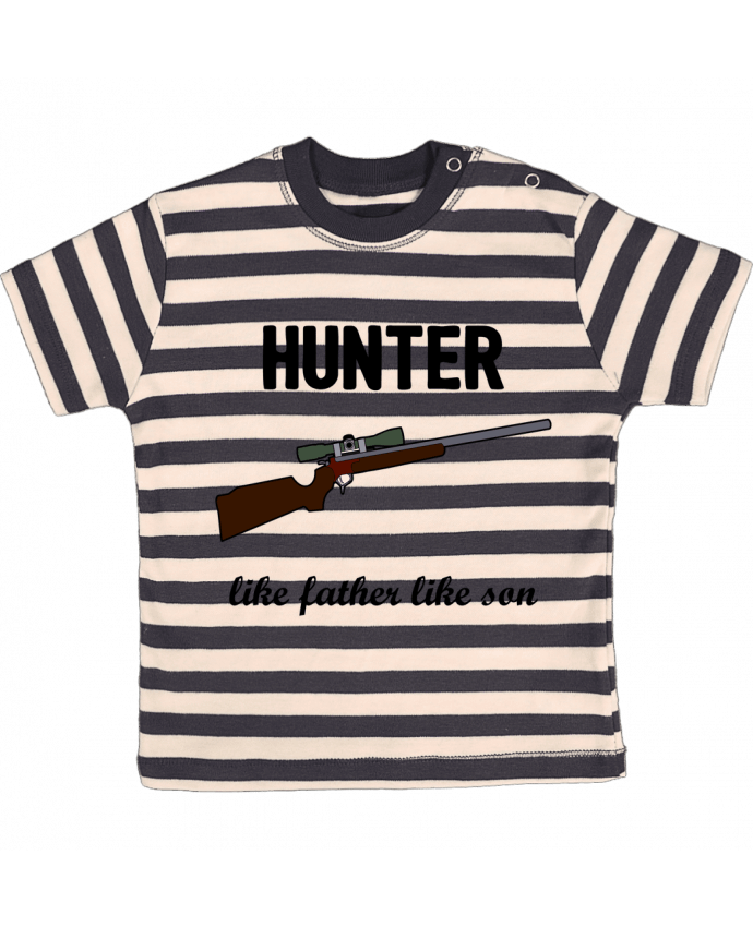 Tee-shirt bébé à rayures Hunter Like father like son par tunetoo