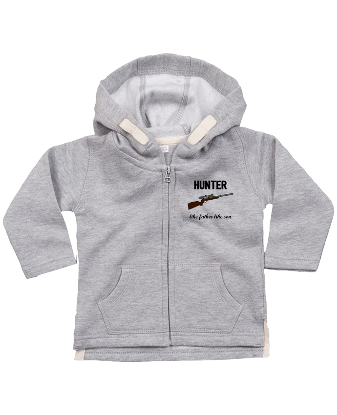 Hoddie with zip for baby Hunter Like father like son by tunetoo