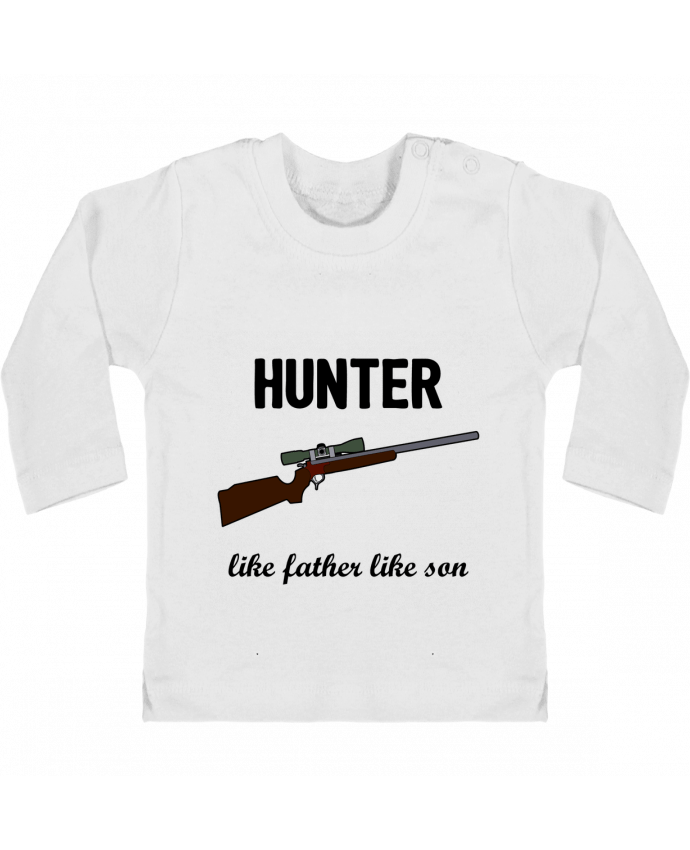 Baby T-shirt with press-studs long sleeve Hunter Like father like son manches longues du designer tunetoo