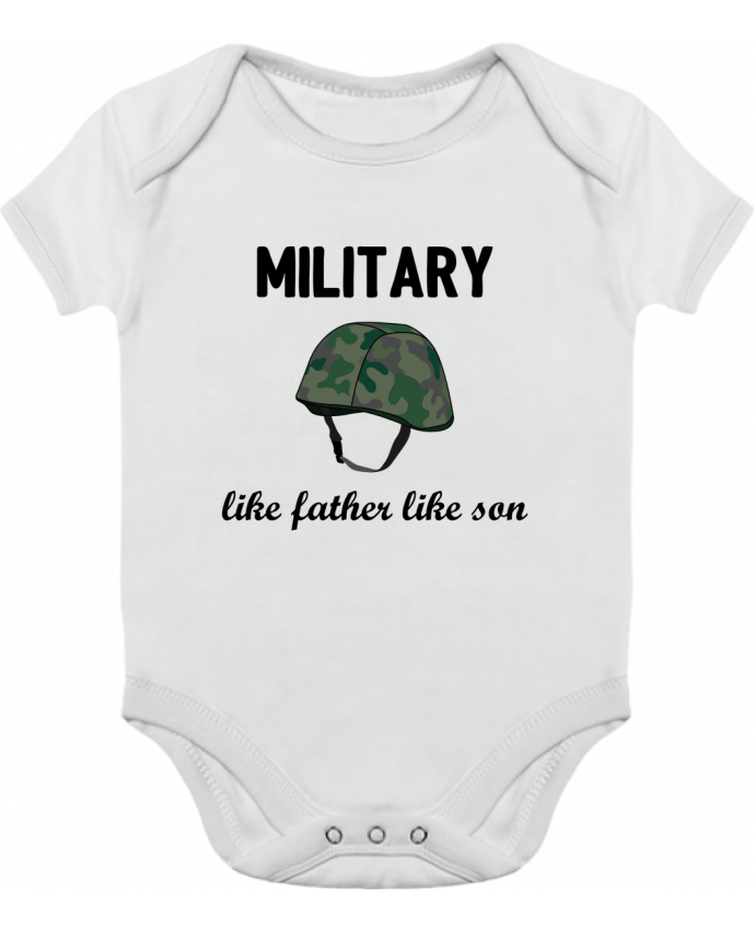 Body bébé manches contrastées Military Like father like son par tunetoo