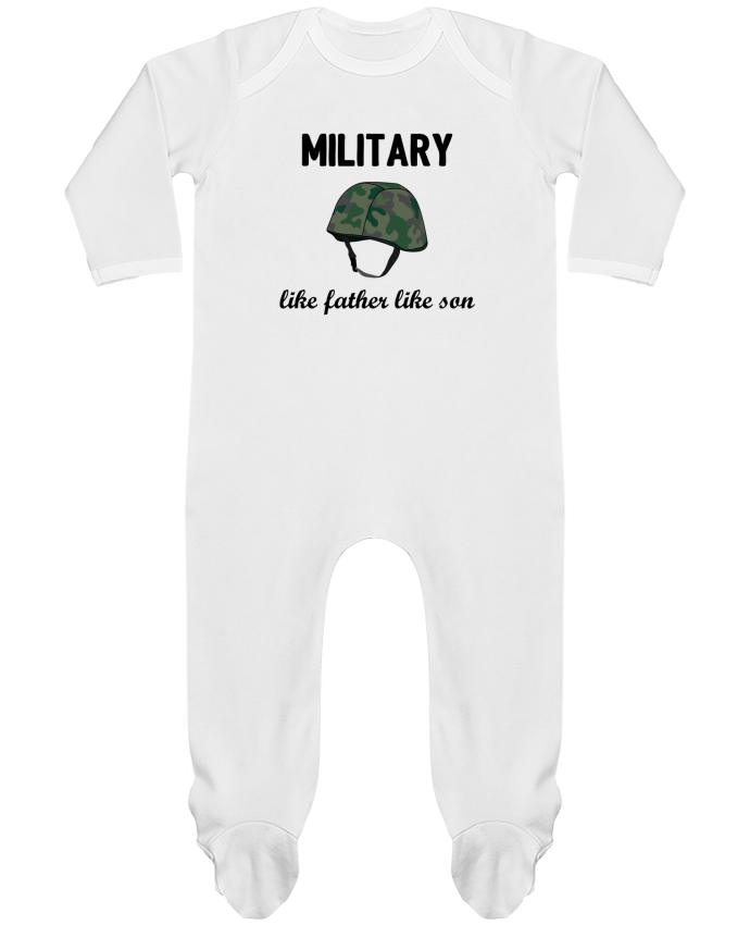 Baby Sleeper long sleeves Contrast Military Like father like son by tunetoo