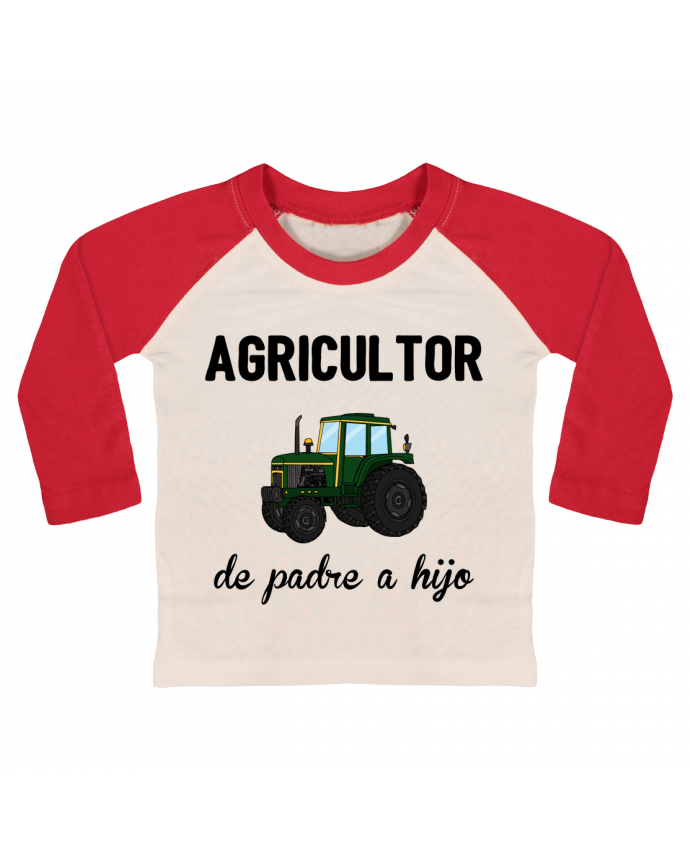 Camiseta Bebé Béisbol Manga Larga Agricultor de padre a hijo por tunetoo