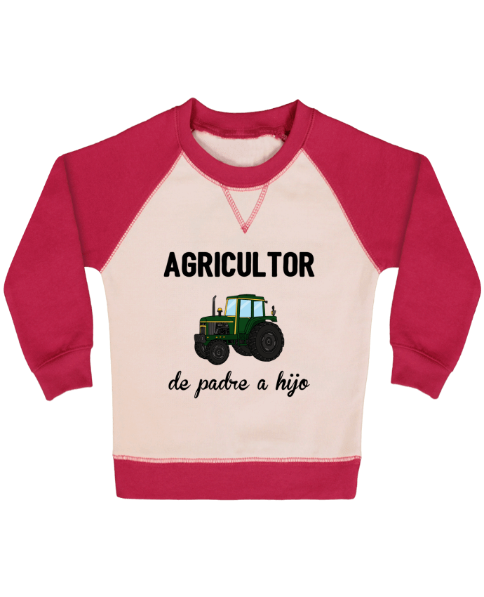 Sweatshirt Baby crew-neck sleeves contrast raglan Agricultor de padre a hijo by tunetoo