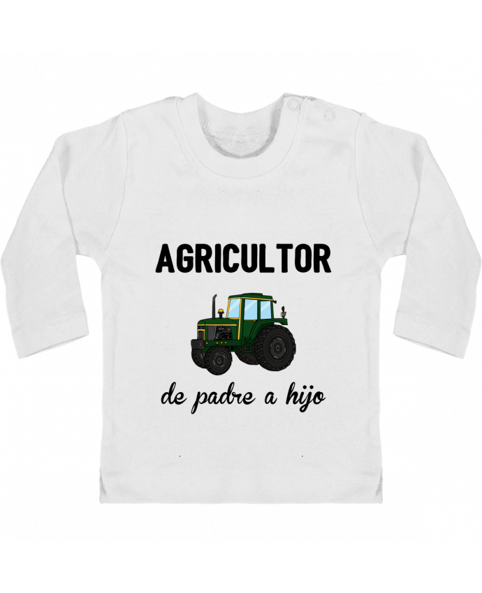 Baby T-shirt with press-studs long sleeve Agricultor de padre a hijo manches longues du designer tunetoo