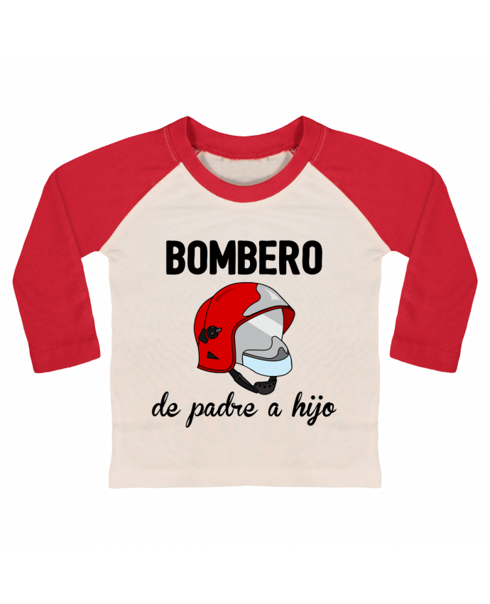 Camiseta Bebé Béisbol Manga Larga Bombero de padre a hijo por tunetoo