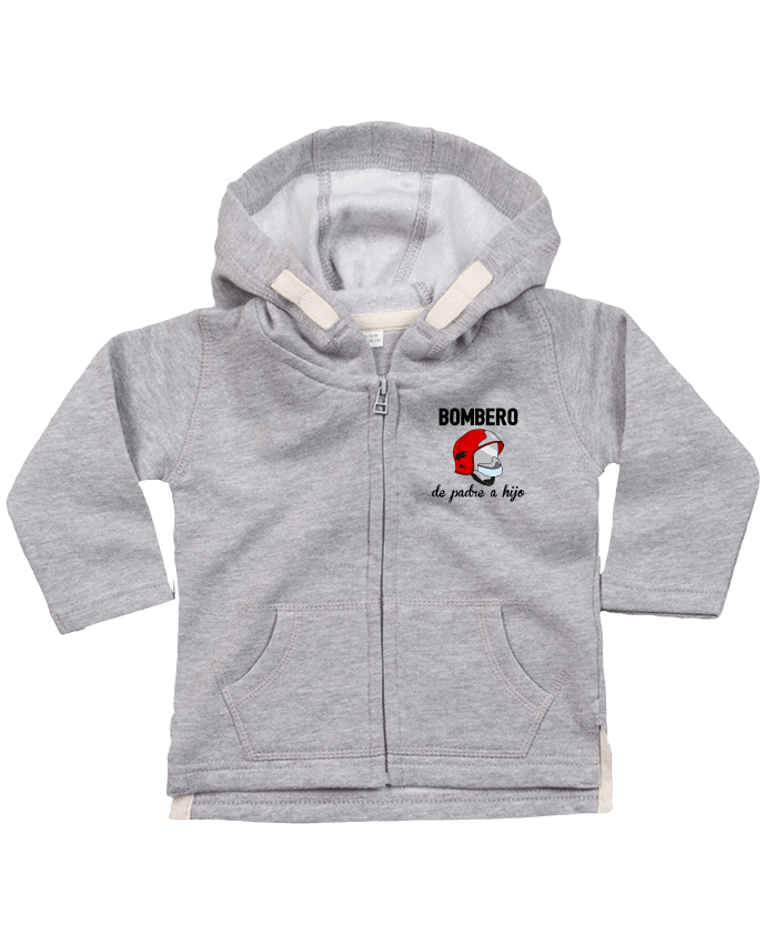 Hoddie with zip for baby Bombero de padre a hijo by tunetoo