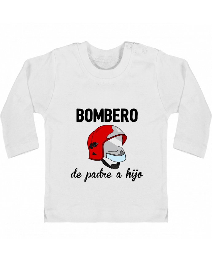 Baby T-shirt with press-studs long sleeve Bombero de padre a hijo manches longues du designer tunetoo