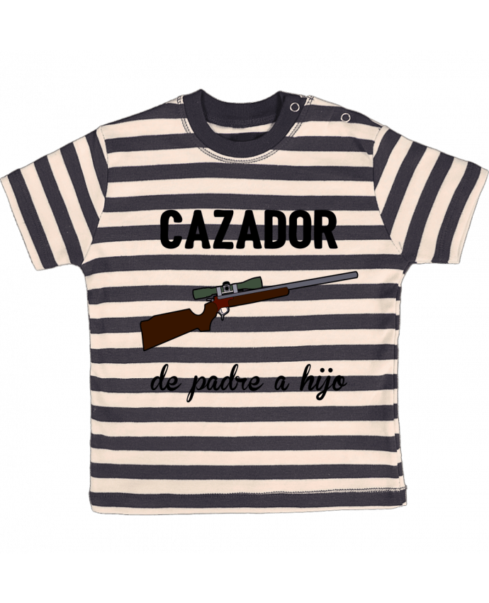 T-shirt baby with stripes Cazador de padre a hijo by tunetoo