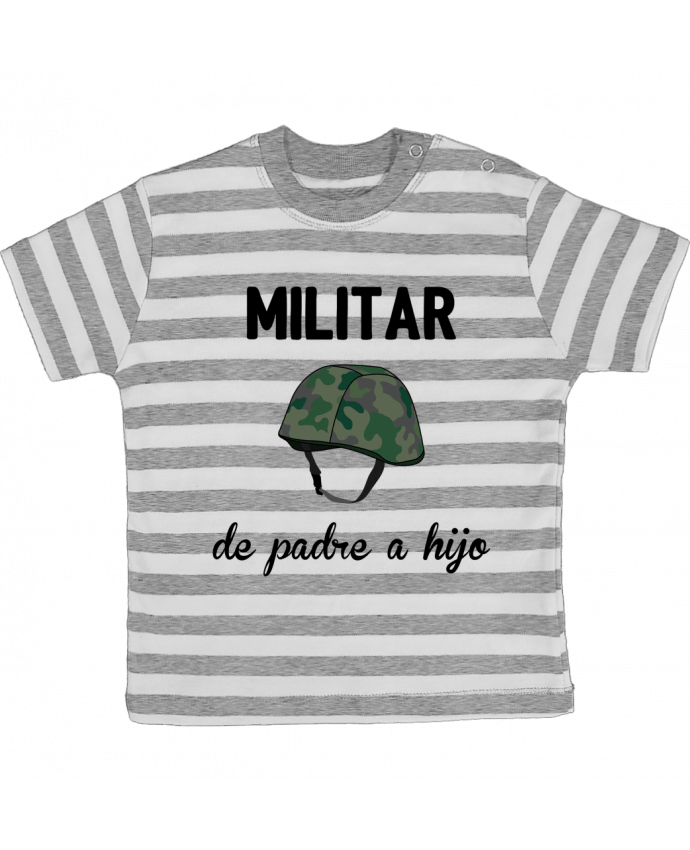Camiseta Bebé a Rayas Militar de padre a hijo por tunetoo