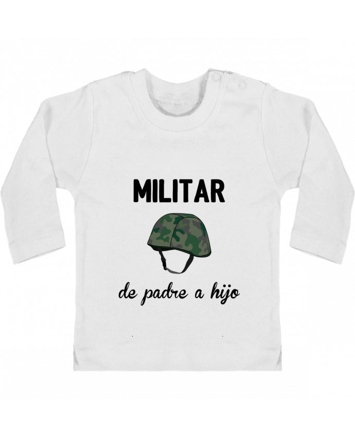 Baby T-shirt with press-studs long sleeve Militar de padre a hijo manches longues du designer tunetoo