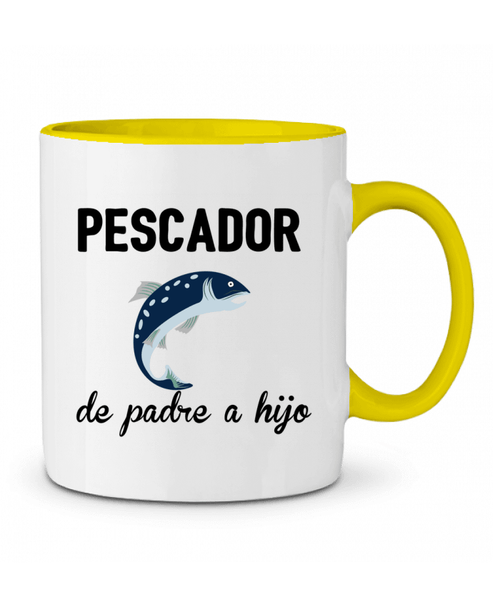 Taza Cerámica Bicolor Pescador de padre a hijo tunetoo