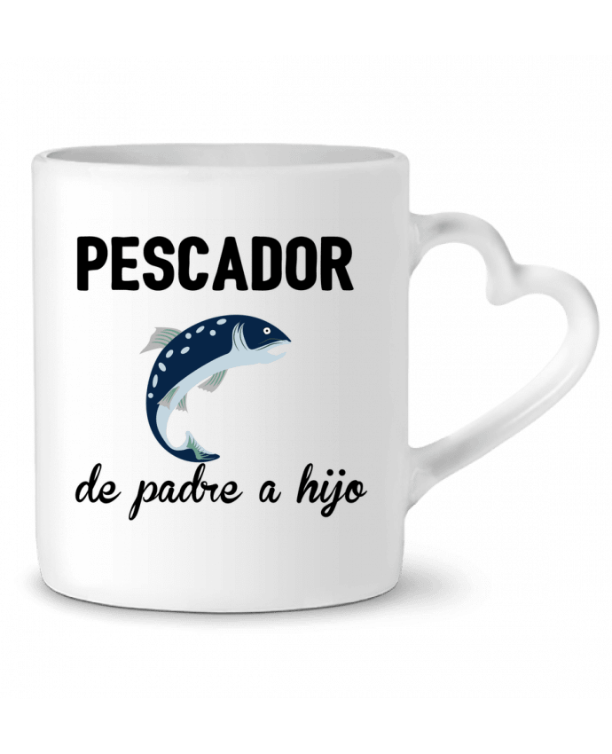 Taza Corazón Pescador de padre a hijo por tunetoo