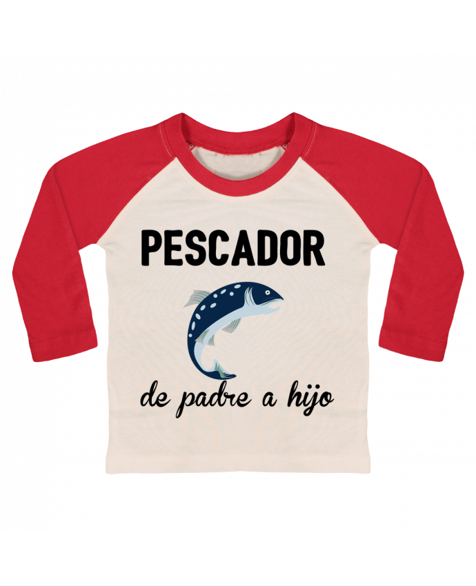 Camiseta Bebé Béisbol Manga Larga Pescador de padre a hijo por tunetoo