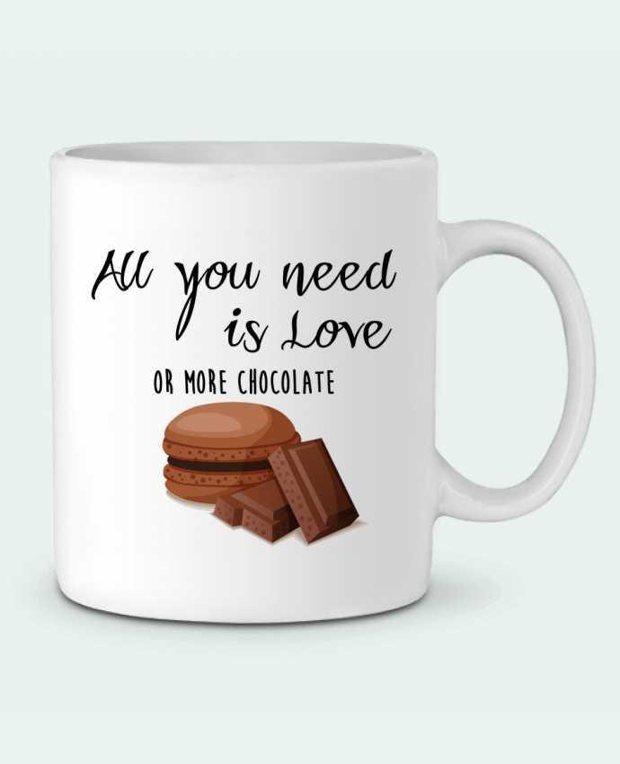 Ceramic Mug all you need is love ...or more chocolate by DesignMe