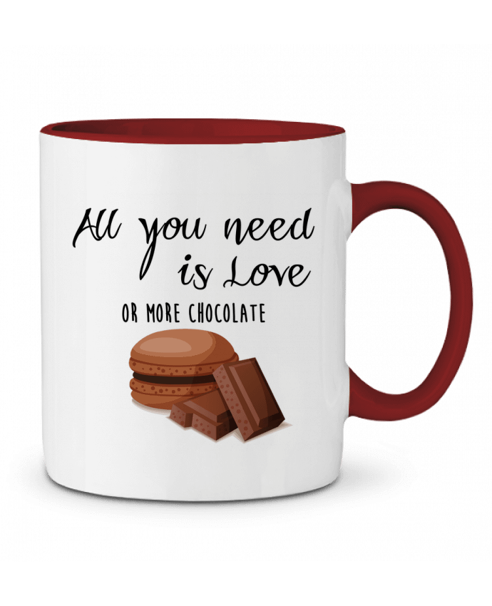 Mug bicolore all you need is love ...or more chocolate DesignMe