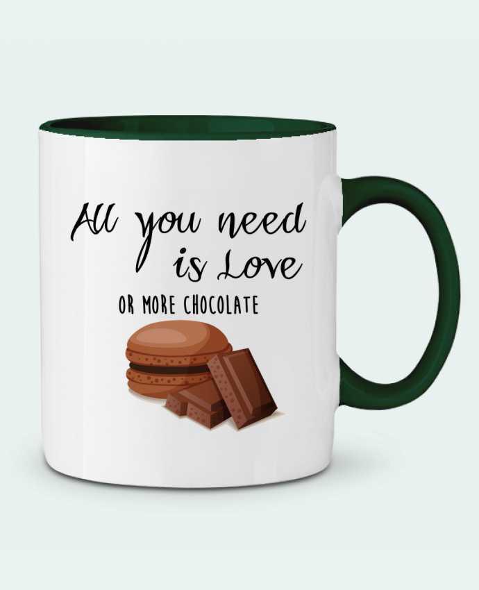 Taza Cerámica Bicolor all you need is love ...or more chocolate DesignMe