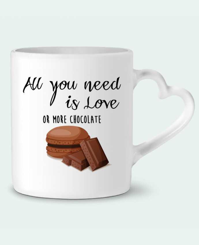Mug Heart all you need is love ...or more chocolate by DesignMe