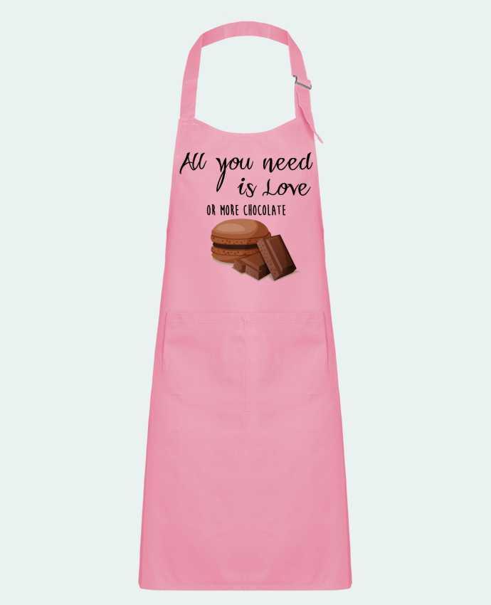 Kids chef pocket apron all you need is love ...or more chocolate by DesignMe