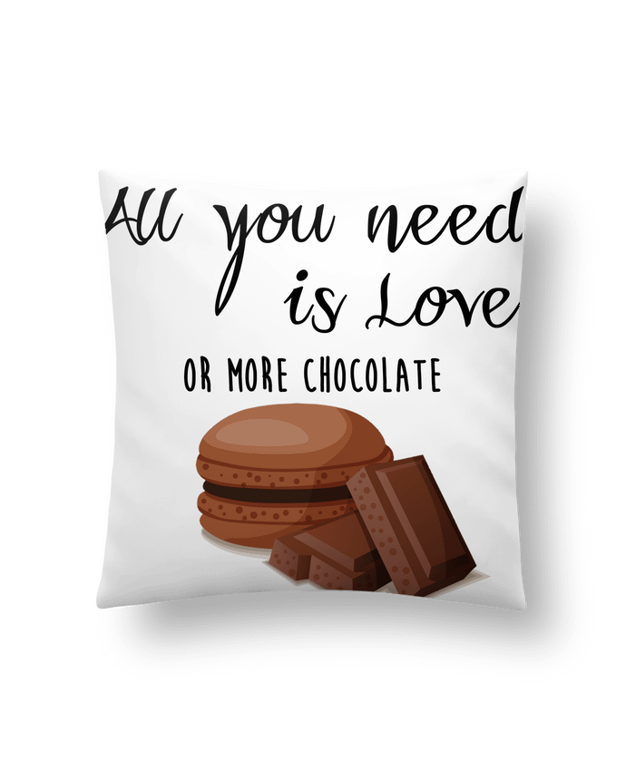 Cushion synthetic soft 45 x 45 cm all you need is love ...or more chocolate by DesignMe