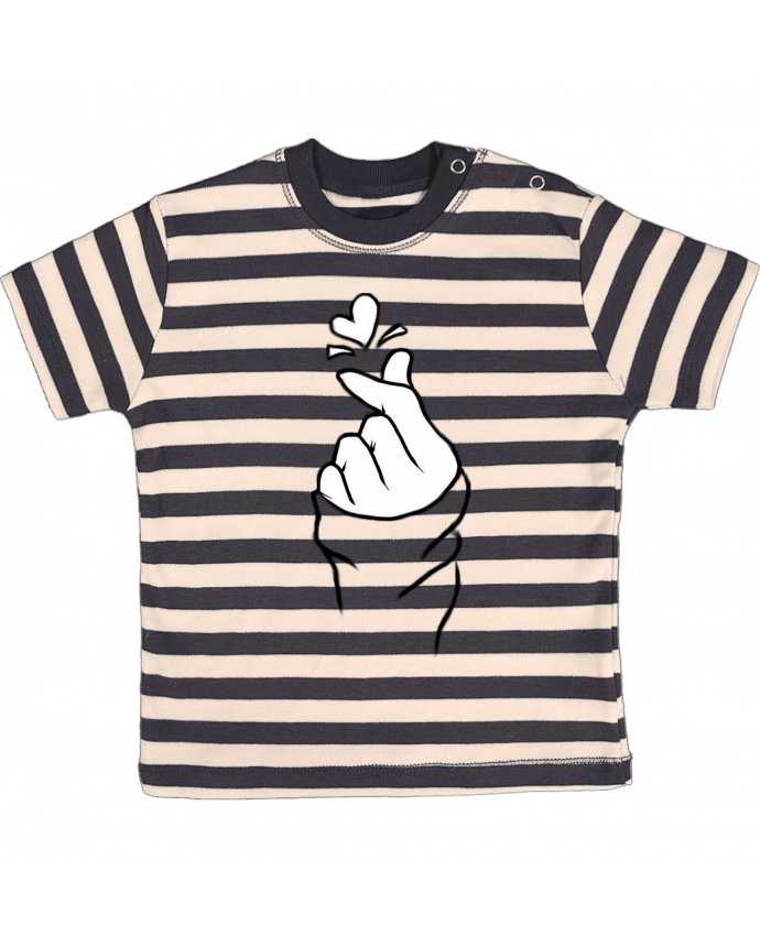 Camiseta Bebé a Rayas love por DesignMe