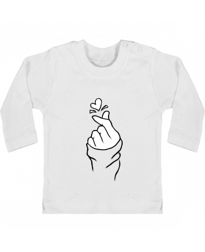 Camiseta Bebé Manga Larga con Botones  love manches longues du designer DesignMe