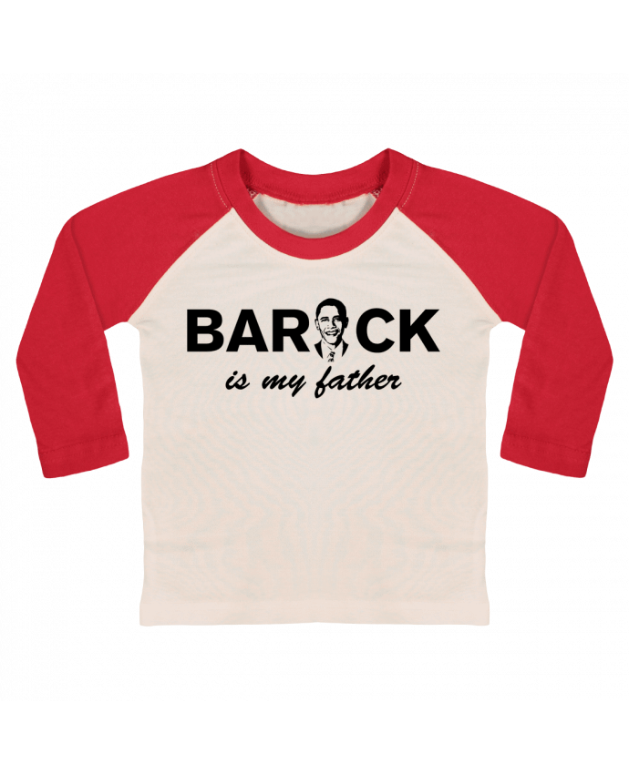 Camiseta Bebé Béisbol Manga Larga Barack is my father por tunetoo