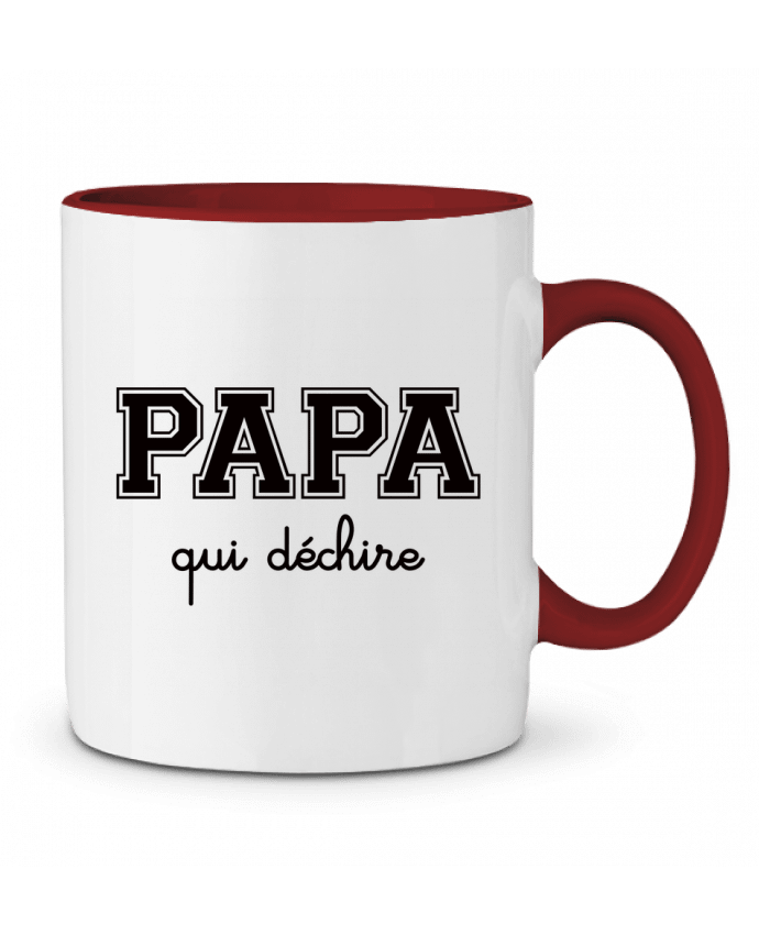Mug bicolore Papa Qui Déchire Freeyourshirt.com