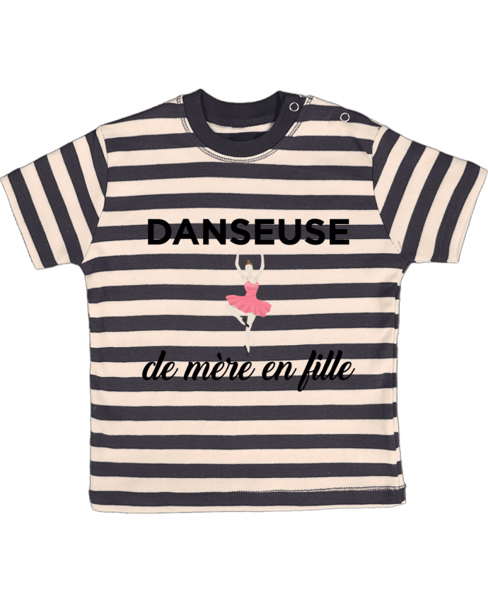 T-shirt baby with stripes Danseuse de mère en fille by tunetoo
