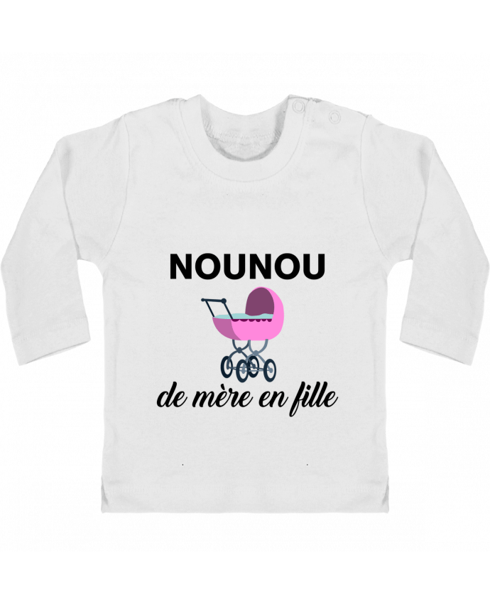 Baby T-shirt with press-studs long sleeve Nounou de mère en fille manches longues du designer tunetoo