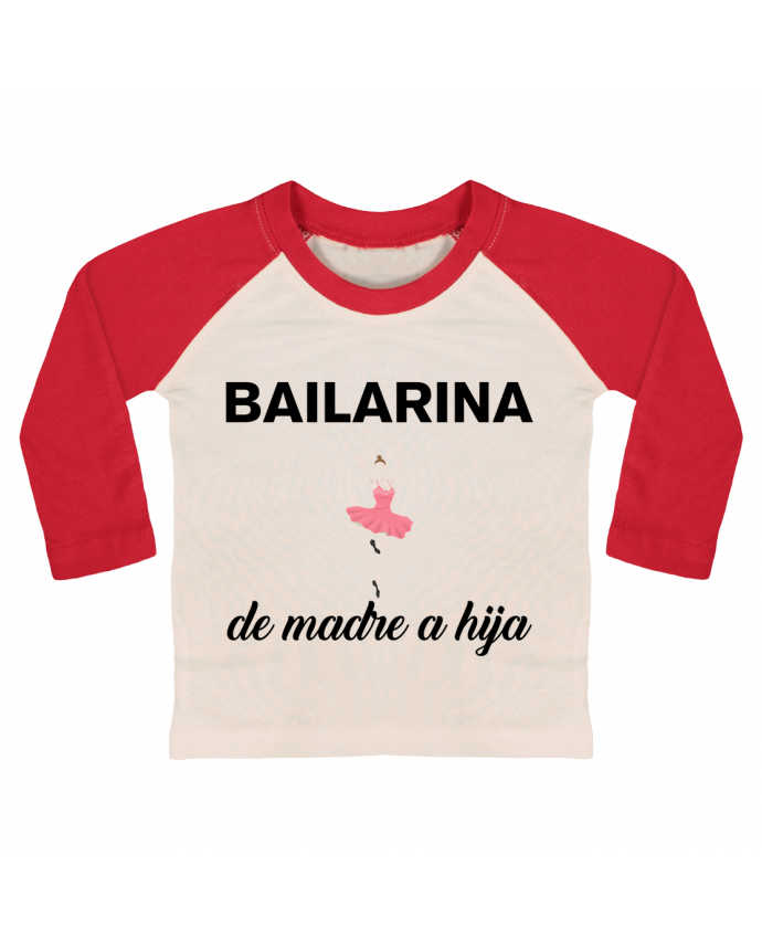 Camiseta Bebé Béisbol Manga Larga Bailarina de madre a hijo por tunetoo