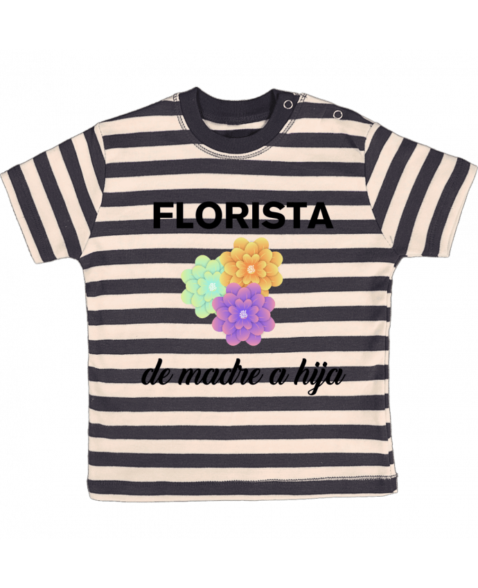 Camiseta Bebé a Rayas Florista de madre a hija por tunetoo