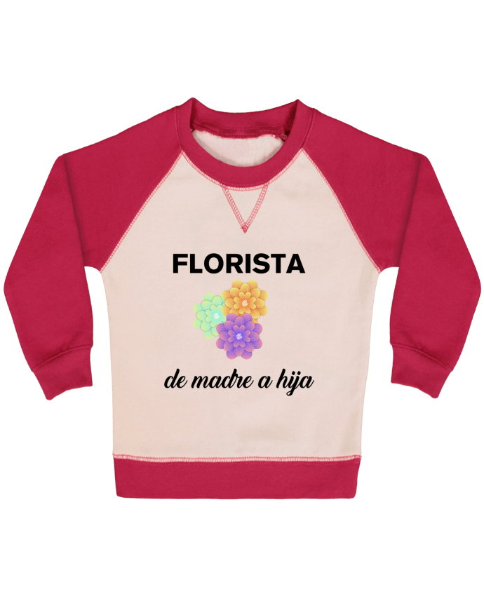 Sweat bébé manches contrastée Florista de madre a hija par tunetoo