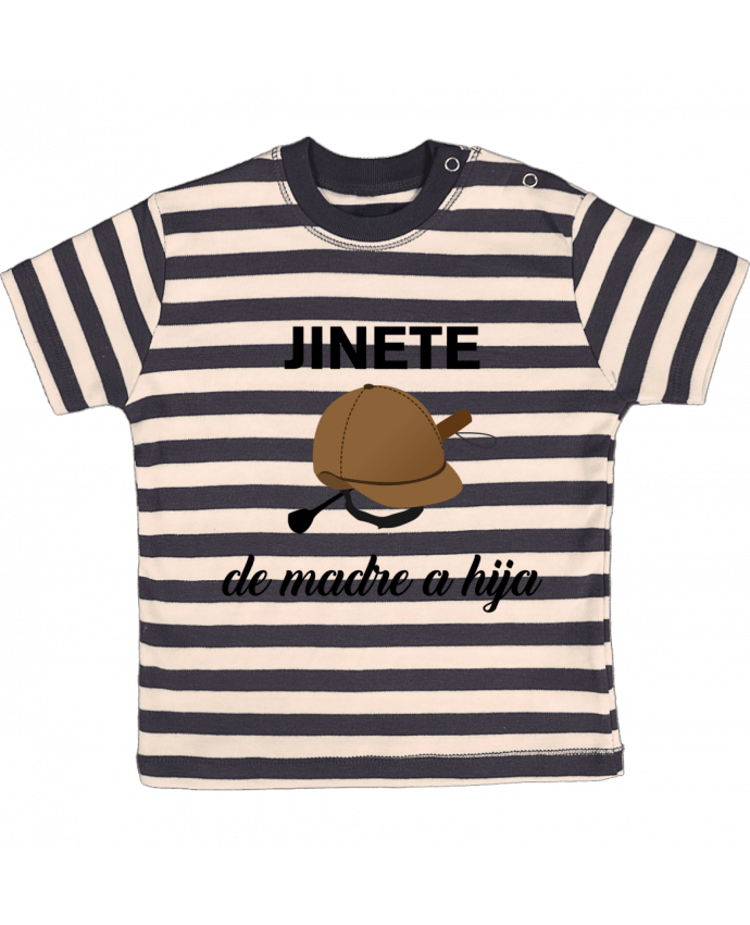 T-shirt baby with stripes Jinete de madre a hija by tunetoo