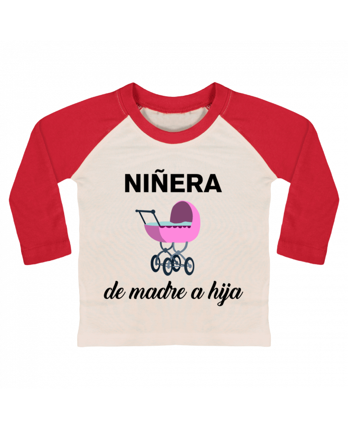 Tee-shirt Bébé Baseball ML Niñera de madre a hija par tunetoo