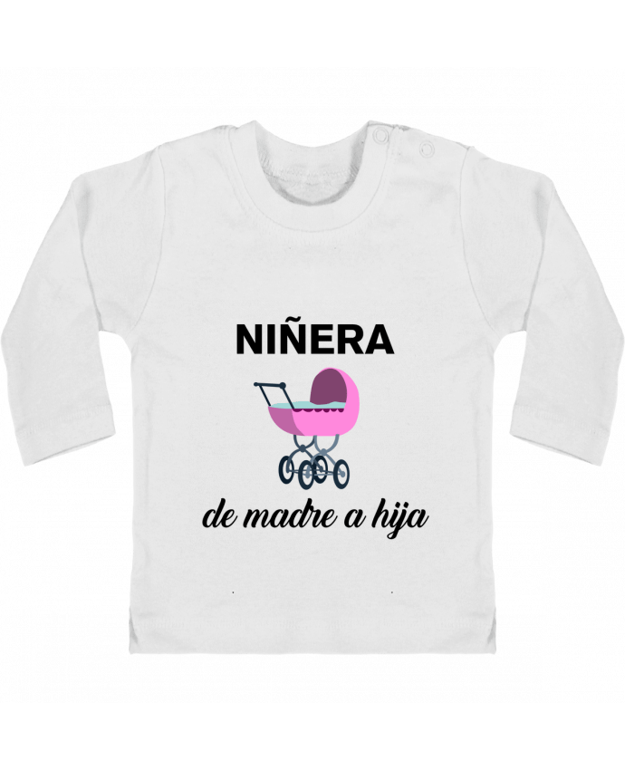 Baby T-shirt with press-studs long sleeve Niñera de madre a hija manches longues du designer tunetoo