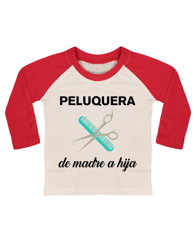 Tee-shirt Bébé Baseball ML Peluquera de madre a hija par tunetoo