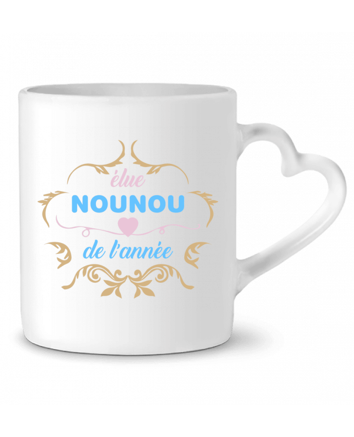 Mug coeur Nounou de l'année par tunetoo