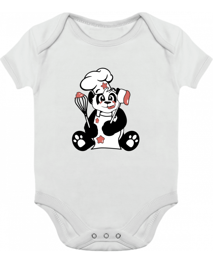 Body bébé manches contrastées Panda Pot'Chef par CoeurDeChoux