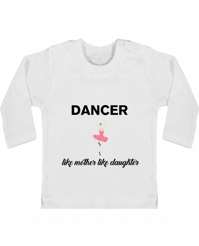 Baby T-shirt with press-studs long sleeve Dancer like mother like daughter manches longues du designer tunetoo