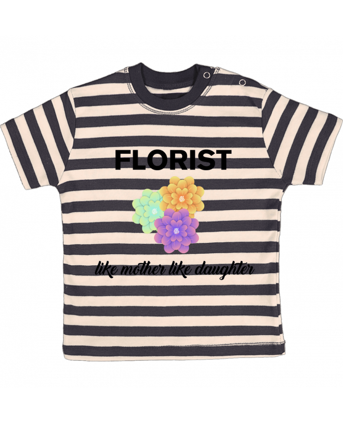 T-shirt baby with stripes Florist like mother like daughter by tunetoo