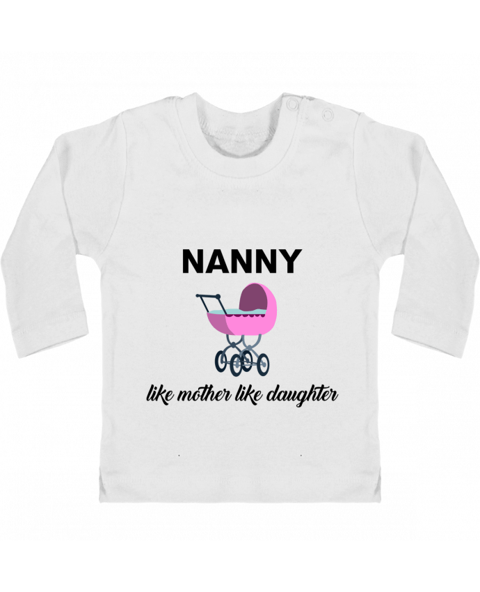 Baby T-shirt with press-studs long sleeve Nanny like mother like daughter manches longues du designer tunetoo